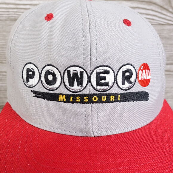 VINTAGE POWER BALL MISSOURI LOTTOE ADJUSTABLE SNAPBACK BASEBALL HAT CAP USA MADE - Picture 2 of 12